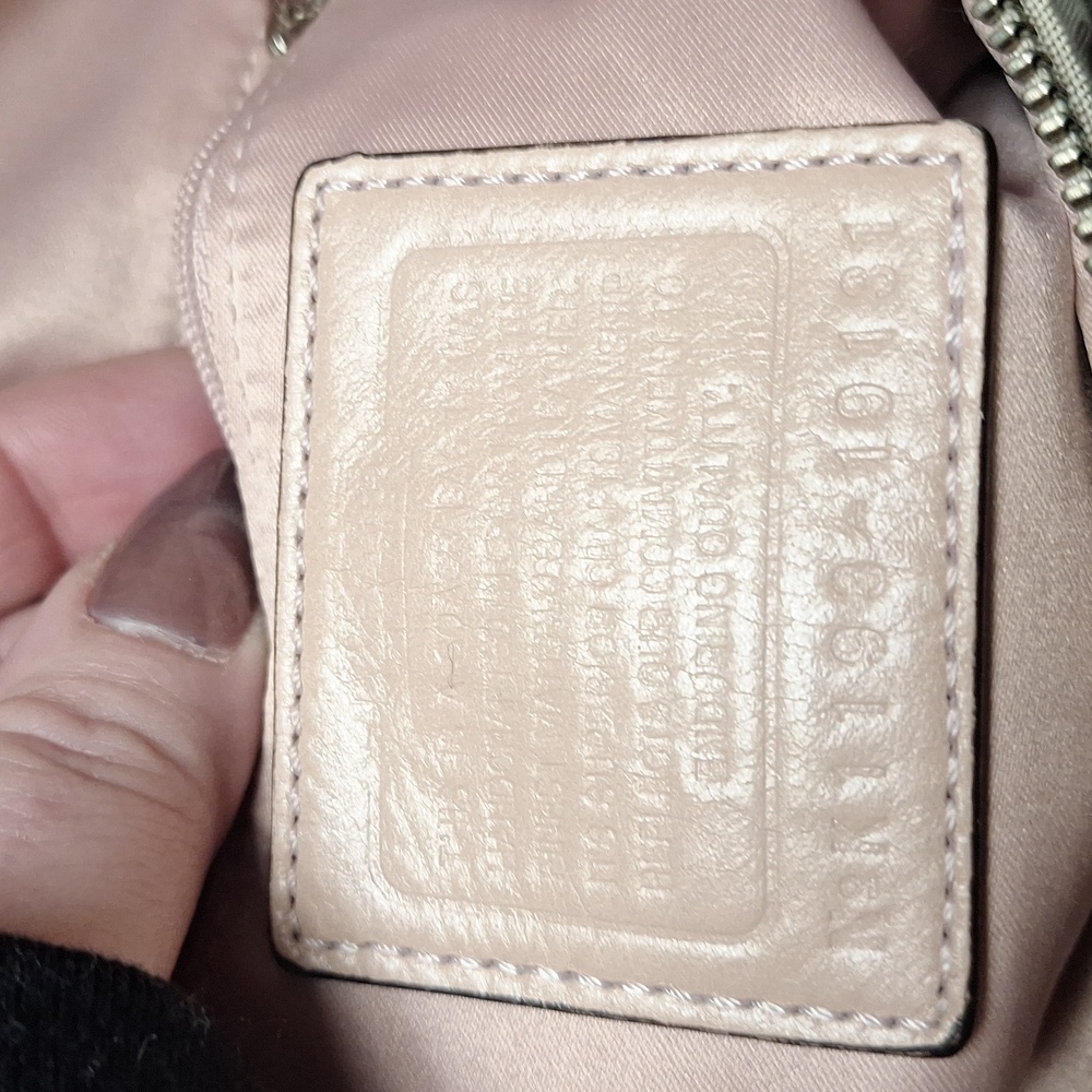 Coach Khaki & Pink Shimmer Signature C Shoulder Bag - Picture 12 of 12